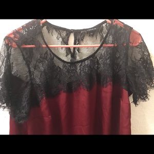 Red lace blouse size 00